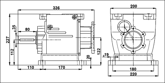 ГАБАРИТНЫЕ И ПРИСОЕДИНИТЕЛЬНЫЕ РАЗМЕРЫ 5МП40
